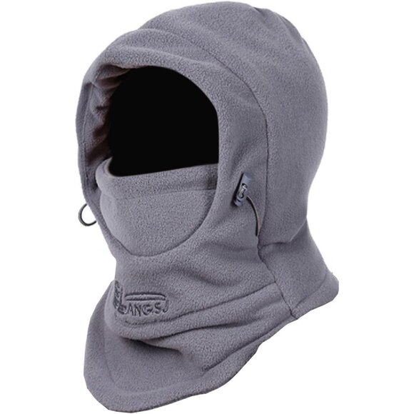 🆕 Kids Grey Balaclava Fleece Winter Hat Neck Warmer Ski Mask Face Animal Hood - Picture 1 of 6